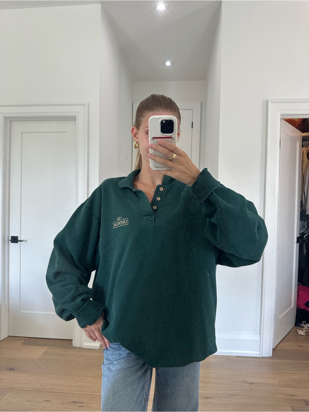 Vintage Dark Green Quarter sweater